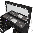 Boahaus Orla Black Vanity Desk with Lights 11 Drawers and Golden Knobs