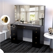 Boahaus Venus PRO Black Vanity Desk (Gold Knobs)