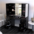 Boahaus Venus PRO Black Vanity Desk (Gold Knobs)