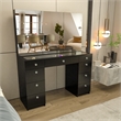 Boahaus Lily Black Vanity Desk (Crystal Ball Knobs)