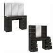 Boahaus Lily Black Vanity Desk (Crystal Knobs)