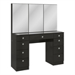 Boahaus Lily Black Vanity Desk (Crystal Knobs)