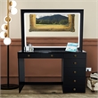 Boahaus Theia Modern Black Vanity Desk 7 Drawers Golden Knobs