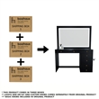 Boahaus Theia Modern Black Vanity Desk 7 Drawers Golden Knobs