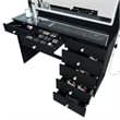 Boahaus Theia Modern Black Vanity Desk 7 Drawers Crystal Ball Knobs