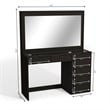 Boahaus Theia Modern Black Vanity Desk 7 Drawers Crystal Ball Knobs