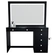 Boahaus Theia Modern Black Vanity Desk 7 Drawers Crystal Ball Knobs