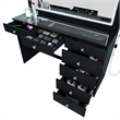 Boahaus Theia Modern Black Vanity Desk 7 Drawers Crystal Knobs