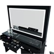 Boahaus Theia Modern Black Vanity Desk 7 Drawers Crystal Knobs