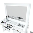 Boahaus Theia Modern White Vanity 7 Drawers LED Lights Golden Knobs