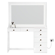 Boahaus Theia Modern White Vanity 7 Drawers LED Lights Golden Knobs