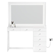 Boahaus Theia Modern White Vanity 7 Drawers LED Lights Crystal Ball Knobs