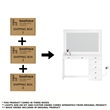 Boahaus Theia Modern White Vanity 7 Drawers LED Lights Crystal Knobs