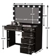 Boahaus Alana Vanity Makeup Desk Black Basic Knobs Manufactured Wood