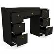 Boahaus Venus Modern Black Vanity Wide Mirror 7 Drawers Golden Knobs