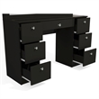 Boahaus Venus Modern Black Vanity Wide Mirror 7 Drawers Crystal Knobs