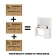 Boahaus Jane White Makeup Vanity with 7 Drawers and Mirror Crystal Knobs