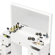 Boahaus Sabrina White Vanity Desk with Mirror LED Lights 7 Drawers Golden Knobs