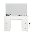 Boahaus Sabrina White Vanity Desk with Mirror LED Lights 7 Drawers Golden Knobs