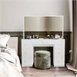 Boahaus Sabrina White Vanity Desk with LED Lights 7 Drawers Crystal Ball Knobs