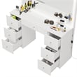 Boahaus Sabrina White Vanity Desk with LED Lights 7 Drawers Crystal Ball Knobs