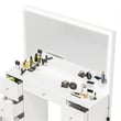 Boahaus Sabrina White Vanity Desk with LED Lights 7 Drawers Crystal Ball Knobs