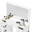 Boahaus Sabrina White Vanity Desk LED Lights 7 Drawers Crystal Knobs