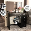 Boahaus Gaia Modern Makeup Vanity Desk Black Crystal Ball Knobs
