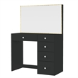 Boahaus Gaia Modern Makeup Vanity Desk Black Crystal Ball Knobs