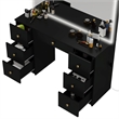 Boahaus Sabrina Modern Black Vanity LED Lights 07 Drawers Golden Knobs
