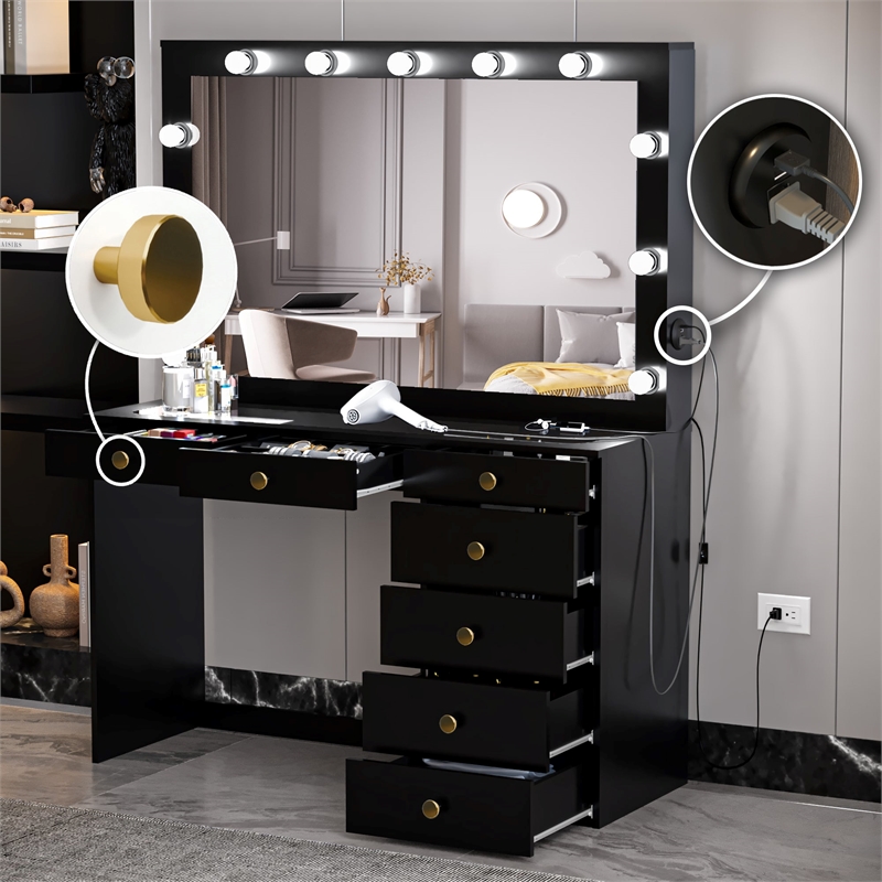 Boahaus Serena Makeup Vanity (Black)