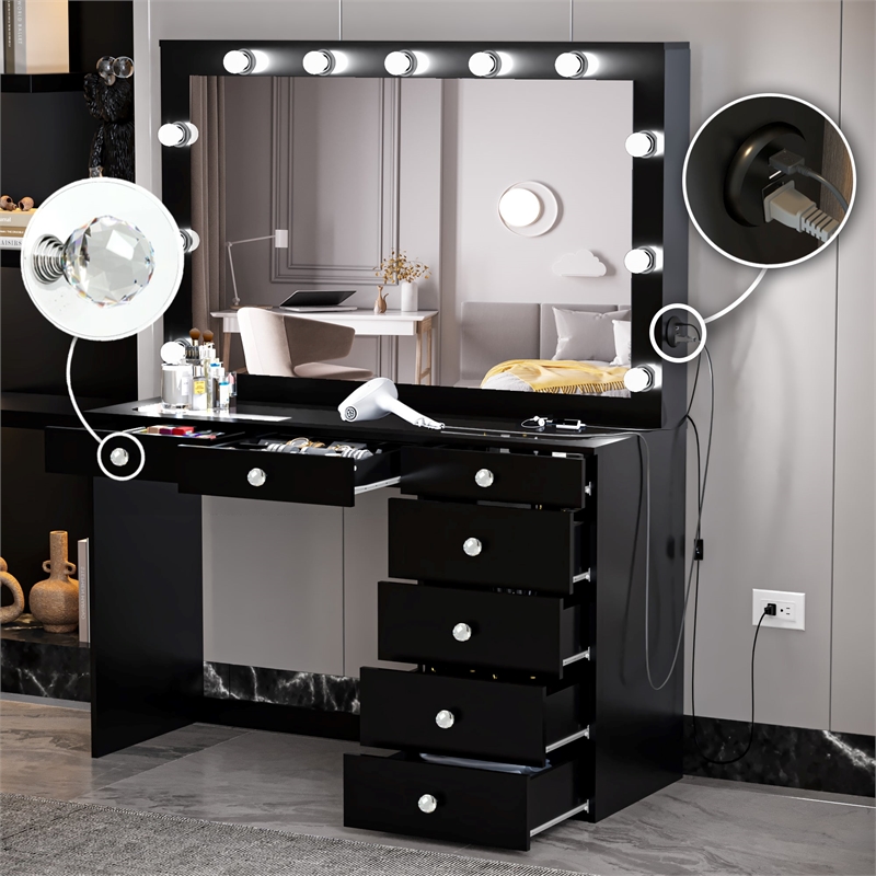 Boahaus Serena Makeup Vanity (Black)