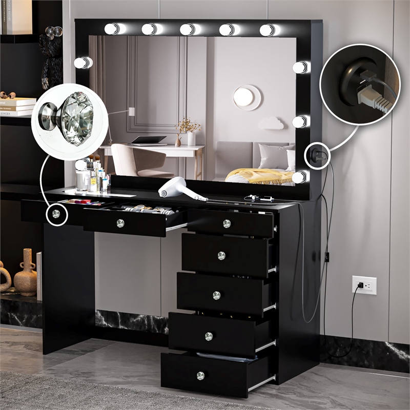 Boahaus Serena Makeup Vanity (Black)