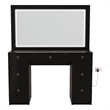 Boahaus Seraphine Black Vanity LED Lights Drawers Wide Mirror Golden Knobs