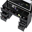 Boahaus Seraphine Black Vanity LED Lights 7 Drawers Mirror Crystal Knobs