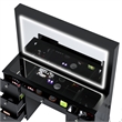 Boahaus Seraphine Black Vanity LED Lights 7 Drawers Mirror Crystal Knobs