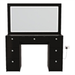 Boahaus Seraphine Black Vanity LED Lights 7 Drawers Mirror Crystal Knobs