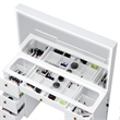 Boahaus Seraphine White Vanity Desk Lights 7 Drawers Wide Mirror Golden Knobs