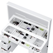 Boahaus Seraphine White Vanity Desk Lights 7 Drawers Mirror Crystal Ball Knobs