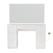 Boahaus Seraphine White Vanity Desk Lights 7 Drawers Mirror Crystal Ball Knobs