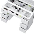 Boahaus Seraphine White Vanity Desk Lights 7 Drawers Mirror Crystal Knobs