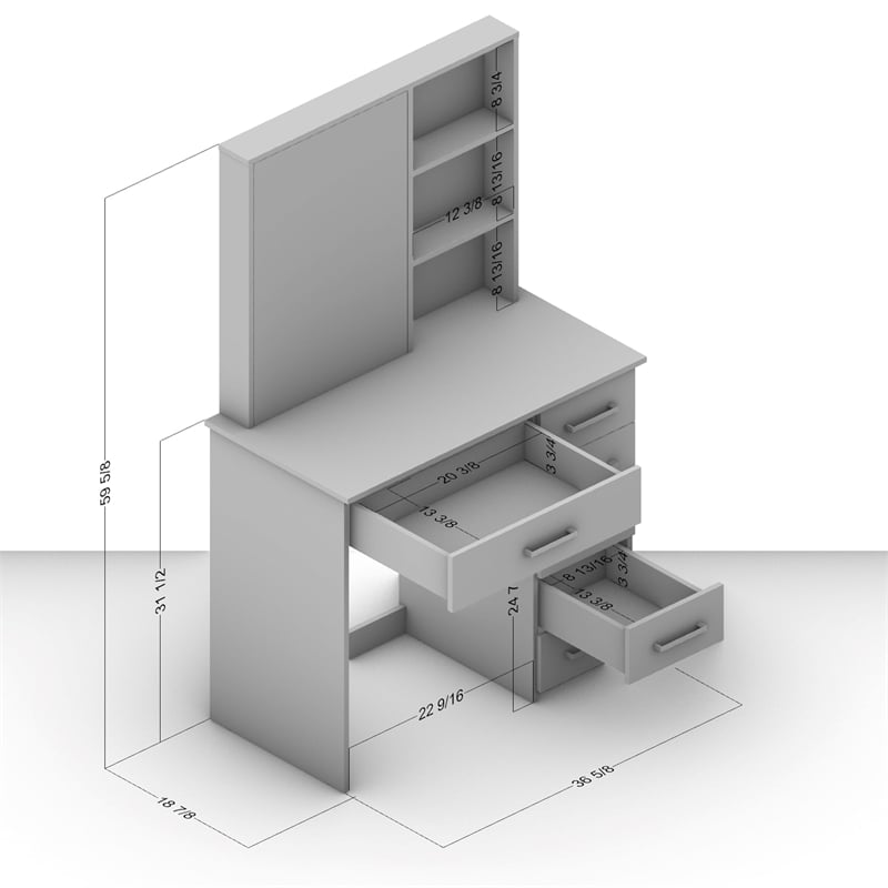 Boahaus Xanthe Lighted Vanity Table (Black)