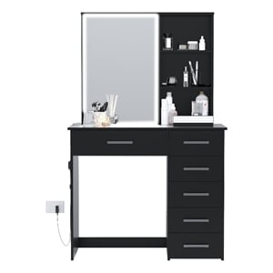Boahaus Flora Lighted Vanity Table (Black)