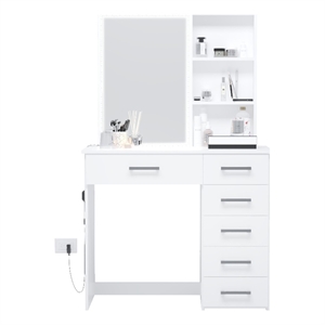 Boahaus Flora Lighted Vanity Table (White)