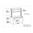 Saint Birch Modern Wood Writing Desk with Hutch in Maple/Antique White