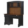 Saint Birch Modern Wood Writing Desk with Hutch in Maple/Antique Black