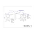 Saint Birch L-Shaped Farmhouse Wood Desk with 2 Shelves in White