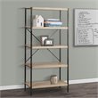 Saint Birch 4-Shelf X-Cross Farmhouse Wood Bookcase in Light Oak