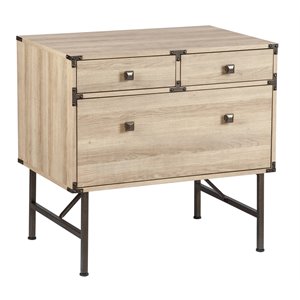 saint birch 3-drawer modern wood lateral file cabinet in light oak