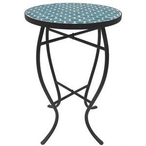 saint birch mosaic transitional metal outdoor accent table